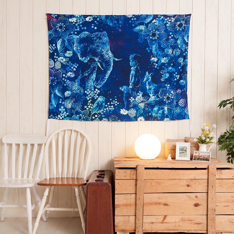 秘密花园-壁幔Wall Tapestry-墙壁装饰挂画 房间布置 交换礼物 - 墙贴/壁贴 - 聚酯纤维 蓝色
