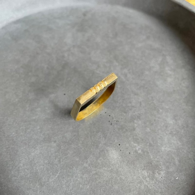 【Variety】D型黄铜造型戒指 -13 - 戒指 - 铜/黄铜 