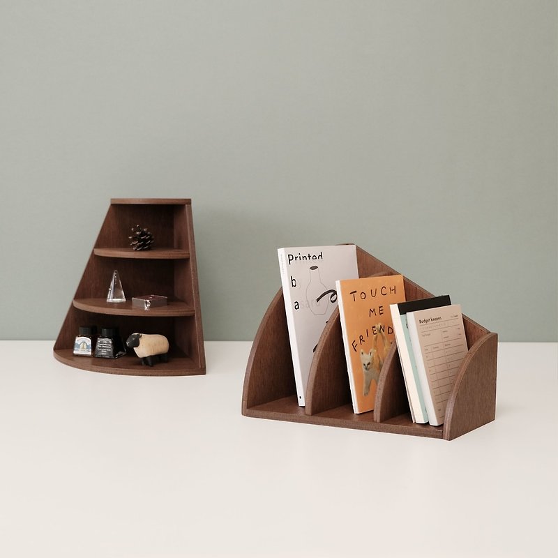 Collecto-Box 4：三槽收纳盒 - 收纳用品 - 木头 咖啡色