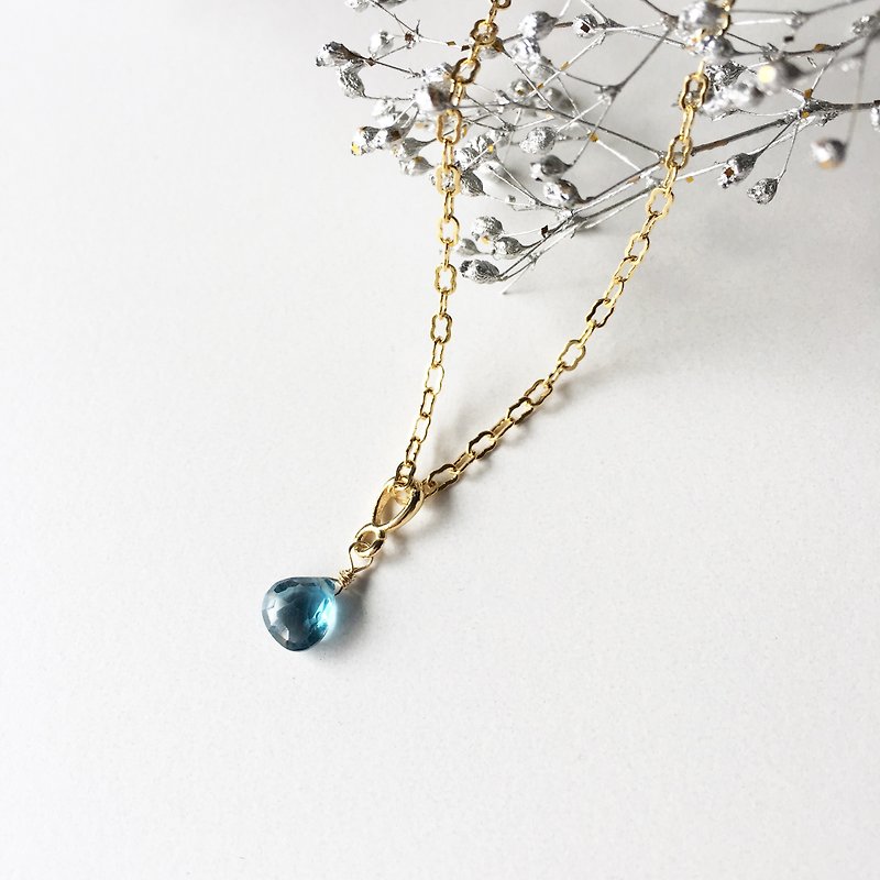 【11月の誕生石】ロンドンブルートパーズ・ネックレス - 项链 - 宝石 蓝色