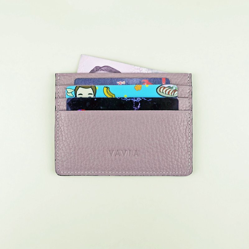 Violet ice Cow Leather Card Holder - 皮夹/钱包 - 真皮 紫色