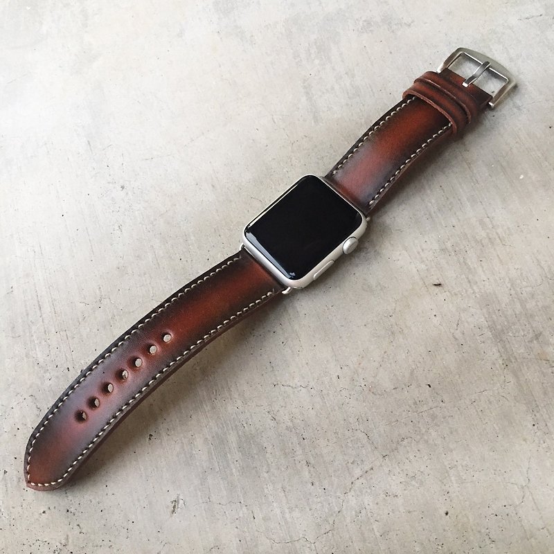 棕色复古Apple手表带手工制作 - 表带 - 真皮 咖啡色