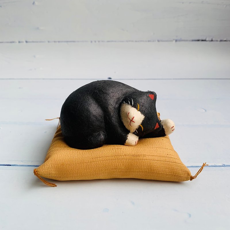爱睡黑猫-和纸吉祥物 - 摆饰 - 纸 