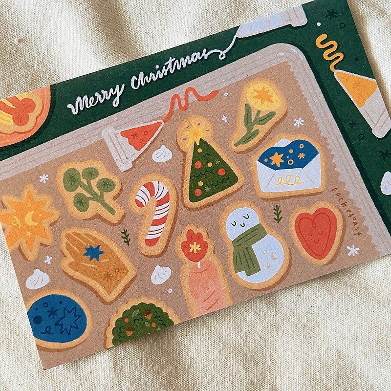 圣诞饼干明信片 - 卡片/明信片 - 纸 绿色