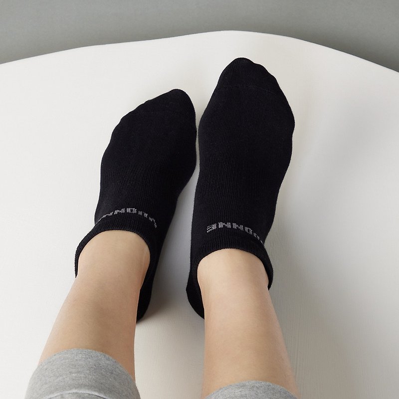 抗菌足弓短袜1双-黑 - 袜子 - 棉．麻 黑色