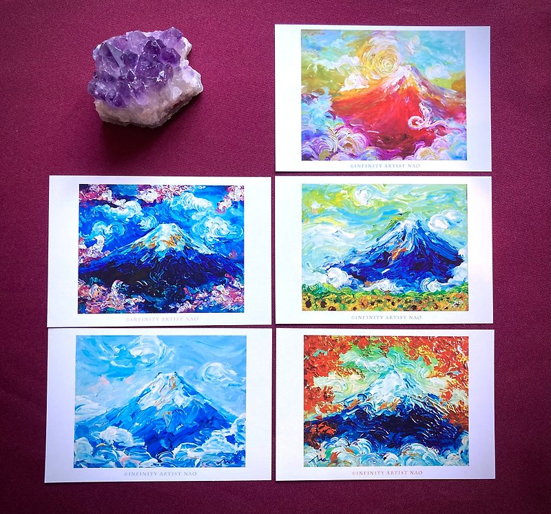 【富士山】ポストカード 龍神 ドラゴン 開運 幸運 日本の画家 日本製 - 卡片/明信片 - 纸 多色