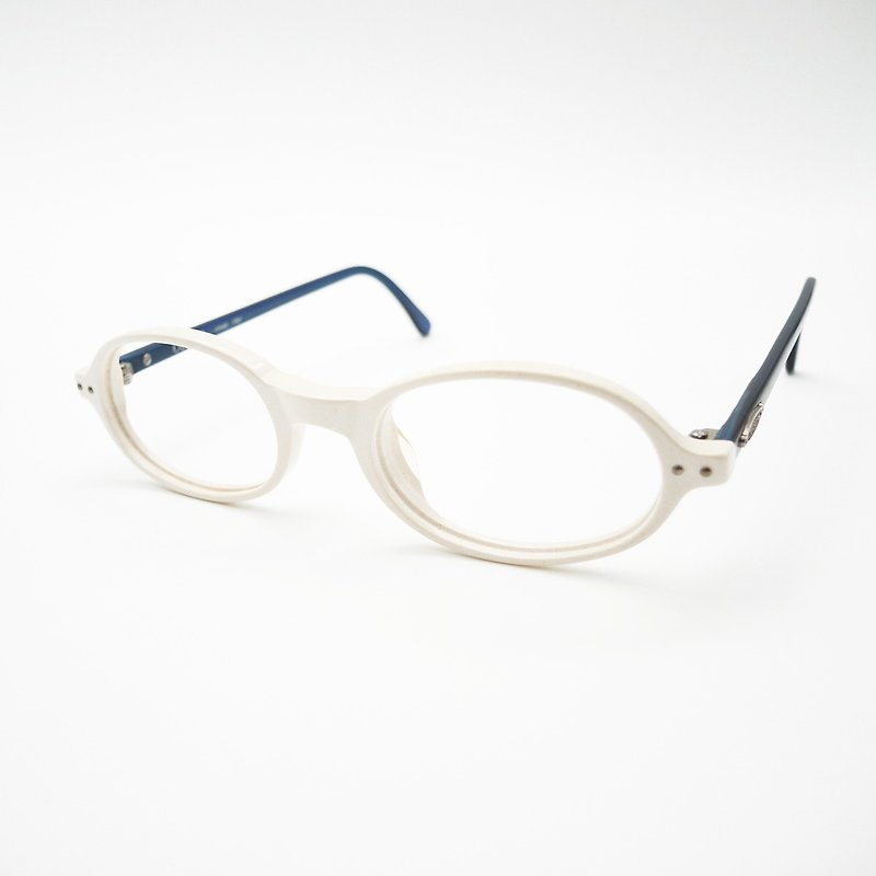 梦露眼镜店 / 90小半圆手工板料眼镜框 no.A07 vintage - 眼镜/眼镜框 - 其他材质 白色