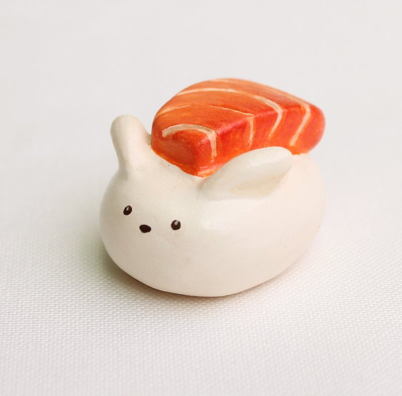 鲑鱼 寿司 兔 / 摆饰 /公仔 - 摆饰 - 粘土 白色