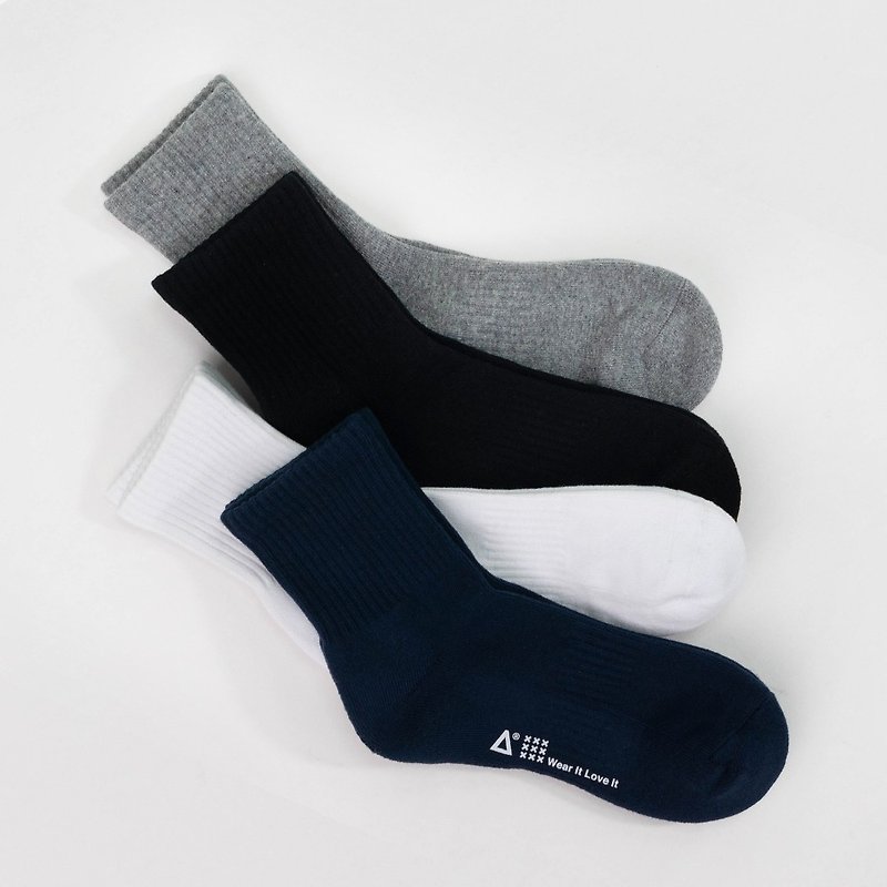 【WARX抑菌除臭袜】经典素色 中筒袜 (共4色) - 袜子 - 棉．麻 