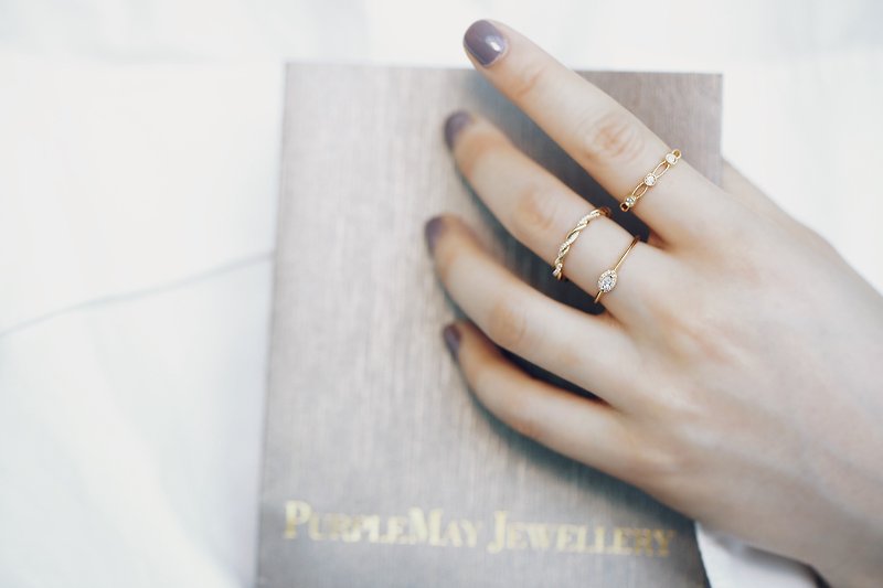 【PurpleMay Jewellery】纯18K金麻花辫红宝石线戒戒指 婚戒 订制 R015 - 对戒 - 宝石 