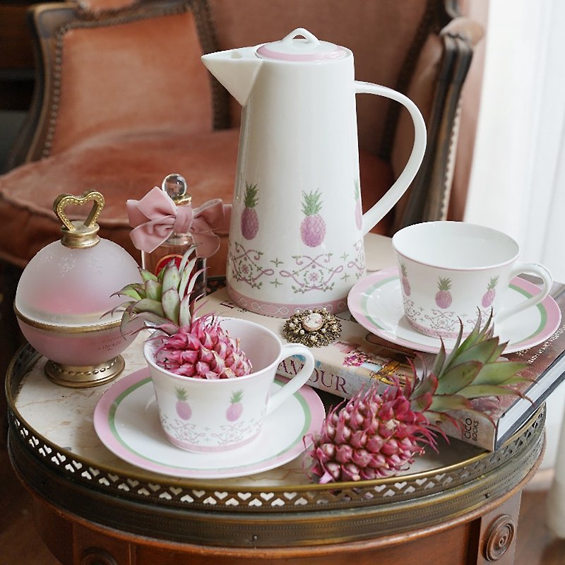 洛可可菠萝系列 骨瓷下午茶茶壶茶杯碟礼盒 - 茶具/茶杯 - 瓷 