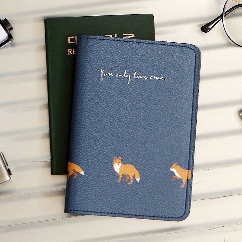 Dailylike-美好生活皮革护照套-03 狐狸,E2D42253 - 护照夹/护照套 - 人造皮革 蓝色