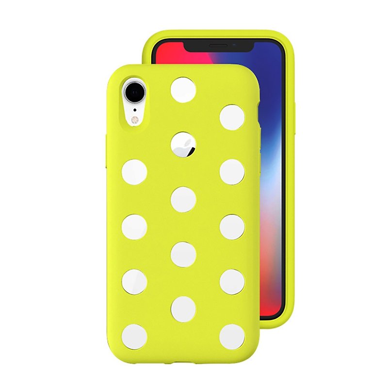 AndMesh-iPhone XR圆点双层防撞保护套-青柠黄(4571384959094 - 手机壳/手机套 - 其他材质 黄色
