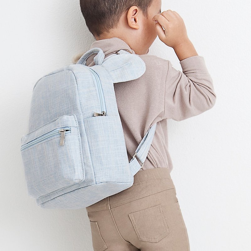Kids Buddy Bear Backpack - 背包/袋子 - 棉．麻 蓝色
