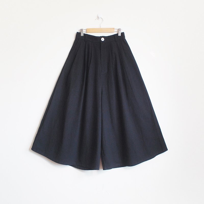 cotton wide pants : black - 女装长裤 - 棉．麻 黑色