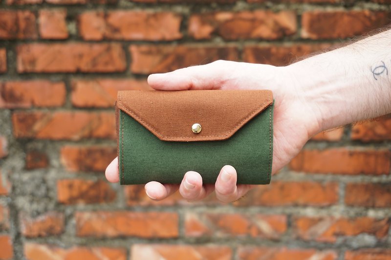 男生礼物 - 棕 - 钱包/轻/无塑/生日礼物 - 皮夹/钱包 - 棉．麻 绿色