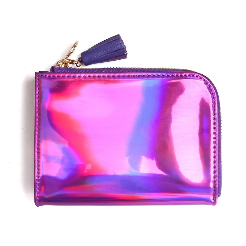 韩国Socharming-流苏风琴零钱包 Tidy Tassle Wallet-Hologram PinkPurple - 零钱包 - 其他材质 
