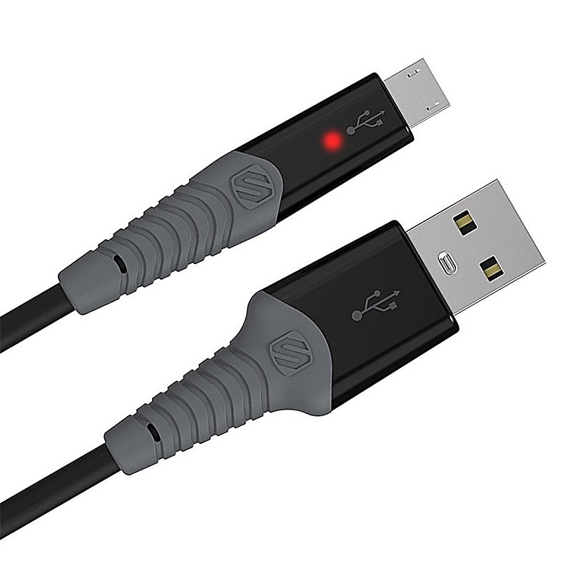 SCOSCHE Micro USB 闪电充电线 (6 尺) - 充电宝/传输线 - 塑料 黑色
