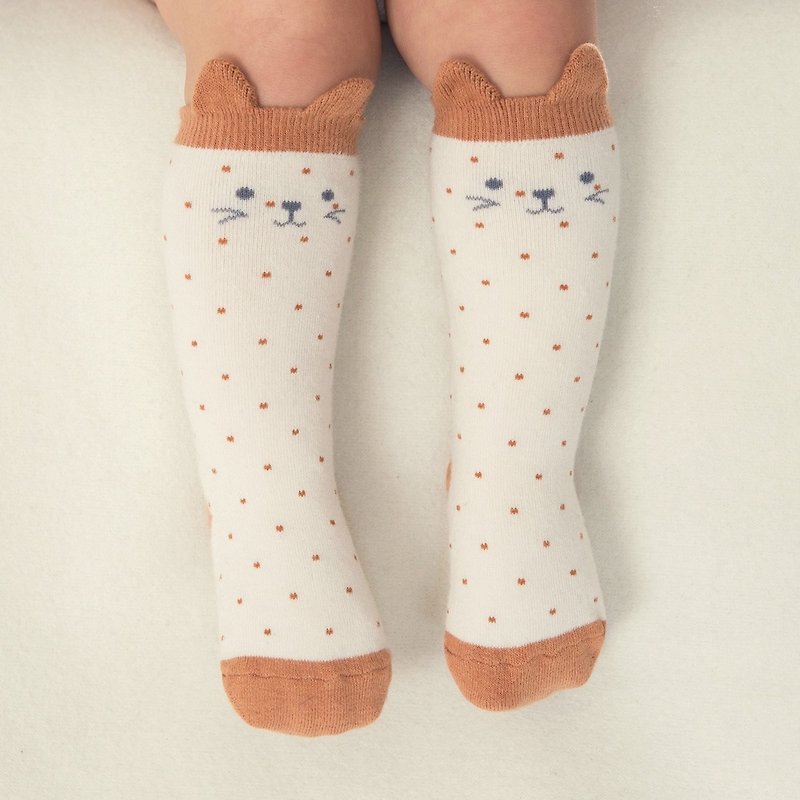 Happy Prince Rumi婴童及膝袜 韩国制 - 婴儿袜子 - 棉．麻 橘色