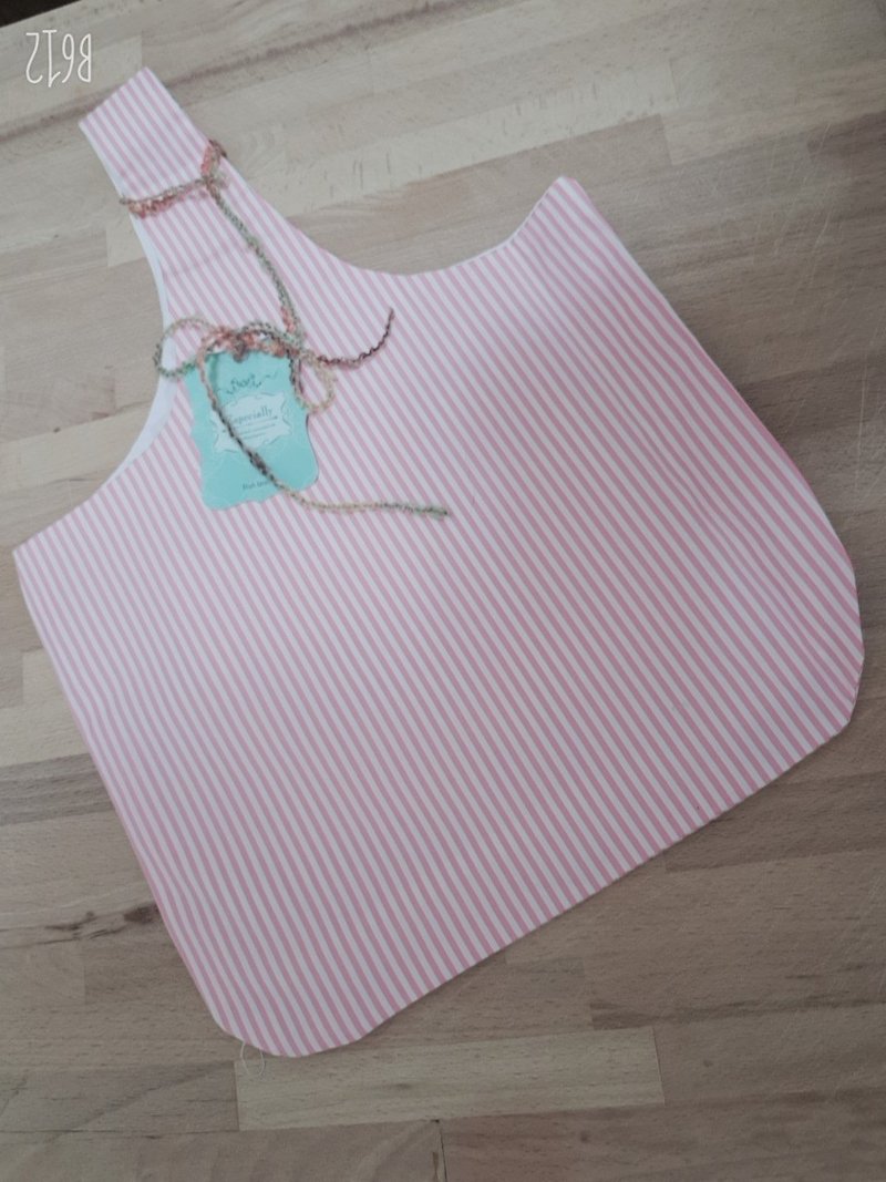 超热卖款~~~暖暖乒乓袋系列-淡雅直条粉 - 手提包/手提袋 - 棉．麻 粉红色