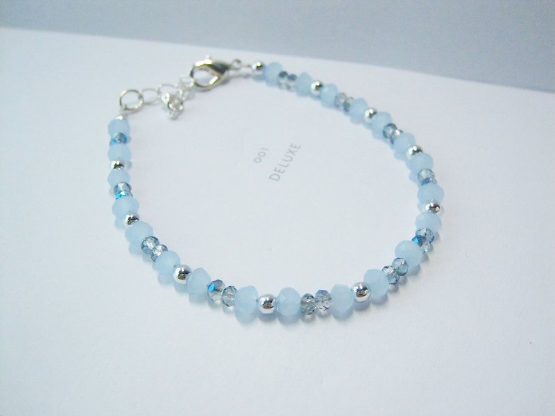 沁透 地中海 天蓝 玻璃石手链 - 手链/手环 - 宝石 蓝色