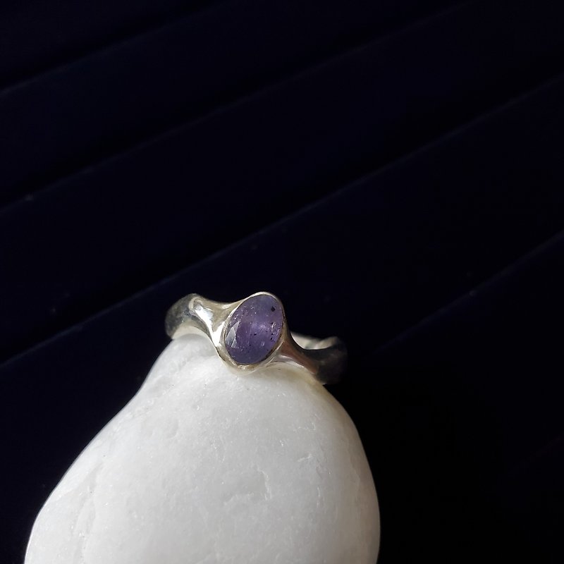 丹泉石戒指 | 925银戒指 矿石戒指 交换礼物 生日礼物 - 戒指 - 银 紫色