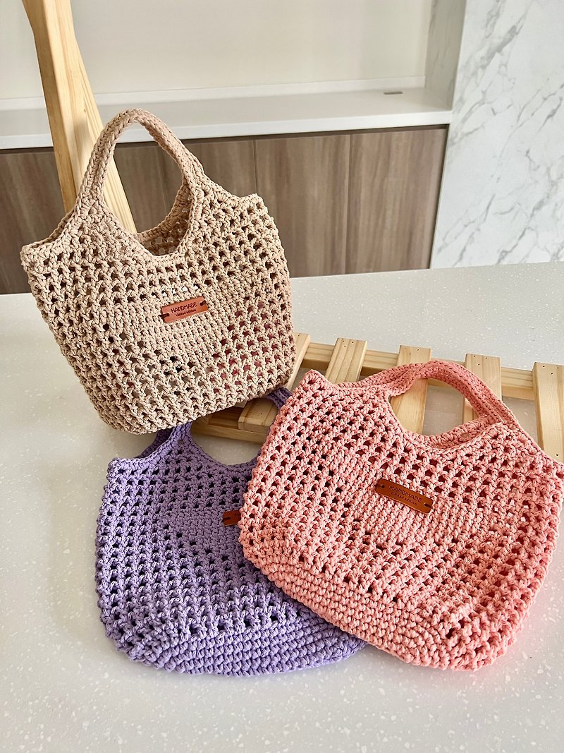 RM手作坊 手工编织同款大牌手提包 - 手提包/手提袋 - 棉．麻 粉红色