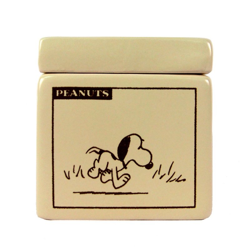 Snoopy方形收藏盒【Hallmark-Peanuts史努比 摆饰】 - 收纳用品 - 陶 卡其色
