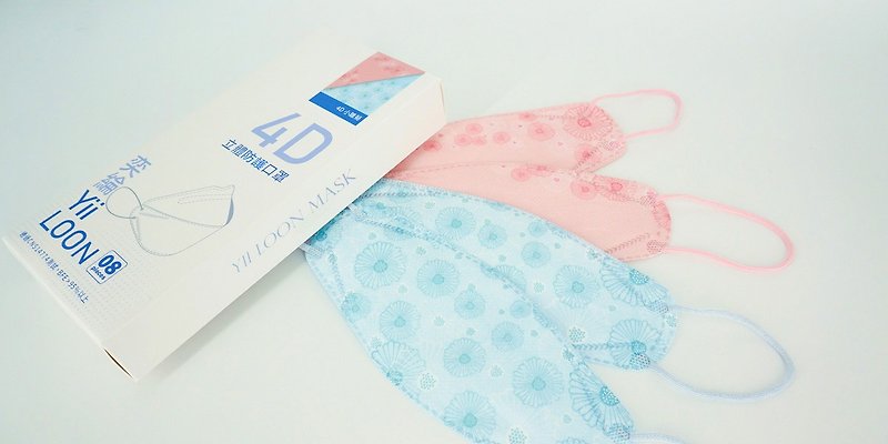 【奕纶台湾制】4D防护口罩_小雏菊/8入 - 口罩 - 其他材质 蓝色