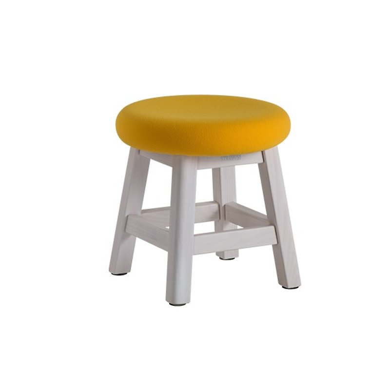 椅凳。雅憩迷你凳(洗白色)(橘黄) ─【有情门】 - 儿童家具 - 木头 