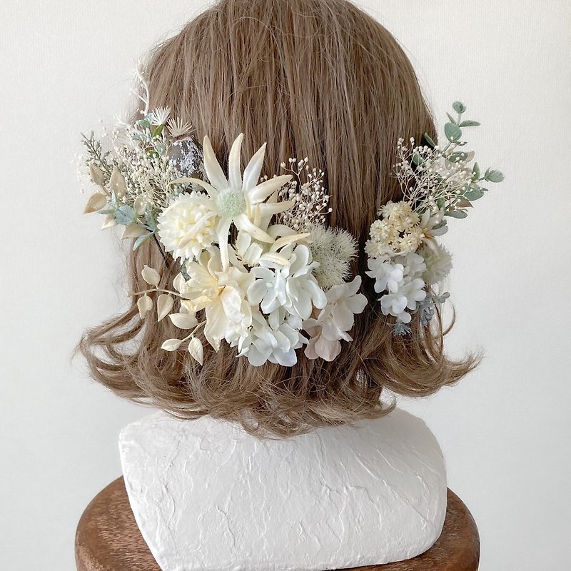 枯れない花の髪飾り - 发饰 - 其他材质 白色