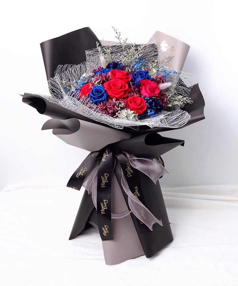 1314花束系列 红蓝色花束 求婚 生日 记念日 周年纪念 - 干燥花/捧花 - 植物．花 红色