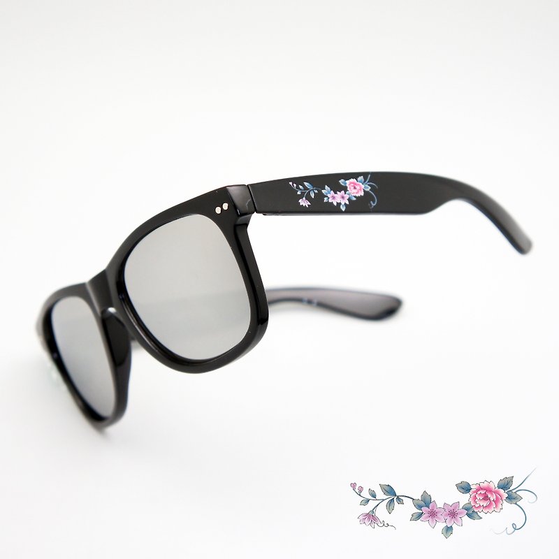 BLR 太阳眼镜 立体浮雕 藤蔓花 - 眼镜/眼镜框 - 塑料 黑色
