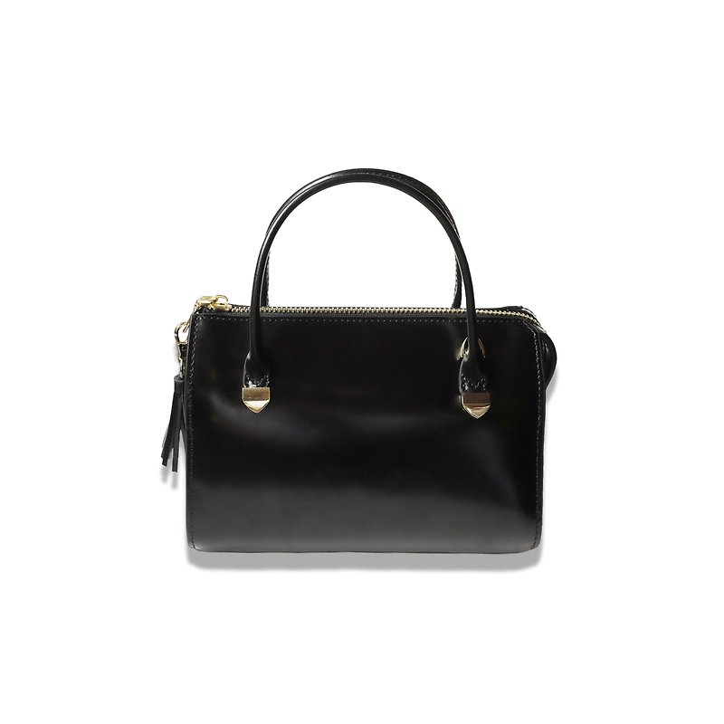 MARTINEZ Bag|意大利小牛皮|黑色|斜背包|侧背包|手提包|女友礼物 - 手提包/手提袋 - 真皮 黑色