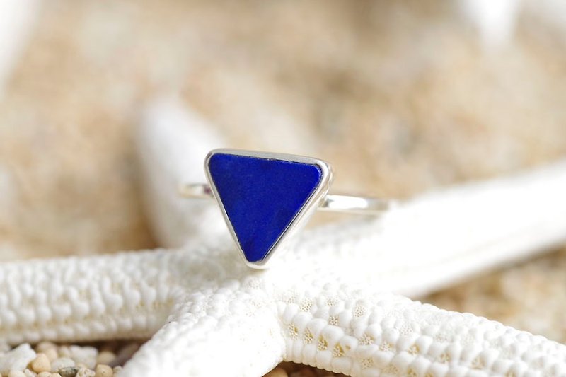 ラピスラズリのシルバーリング - 戒指 - 石头 蓝色