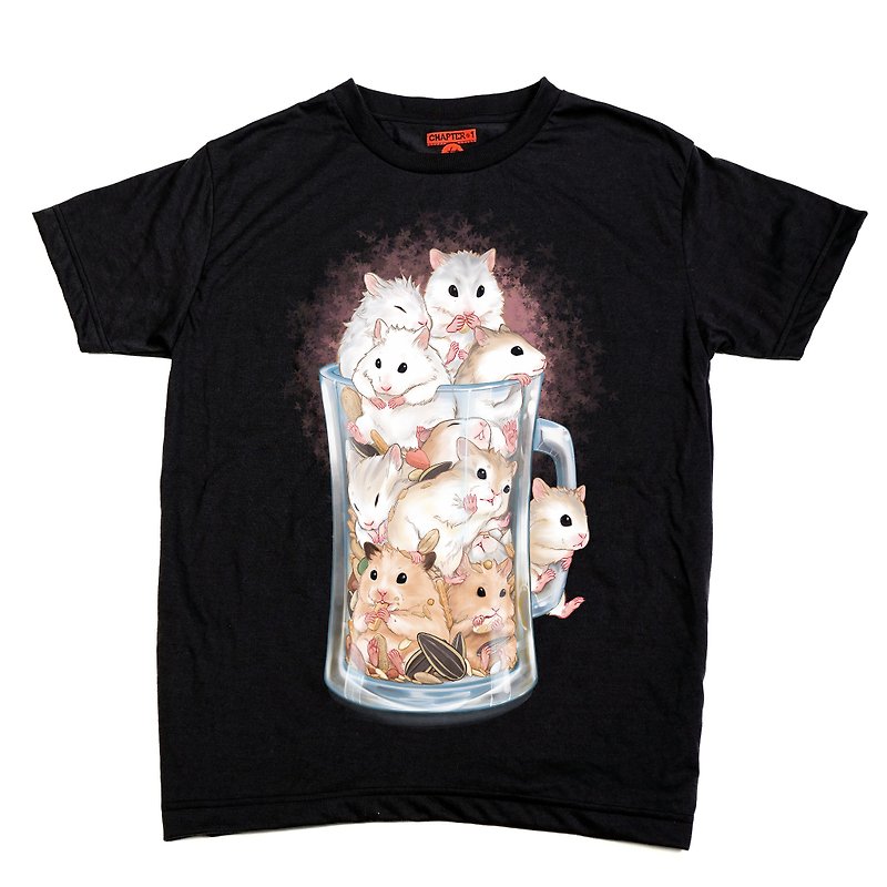 Hamster in the glass Chapter One T-shirt - 女装 T 恤 - 棉．麻 黑色