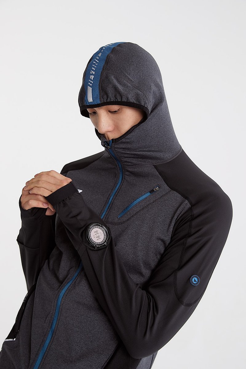【SUPERACE】内刷毛保暖层跑步外套2.0版 / 男 / 黑 - 男装外套 - 聚酯纤维 黑色