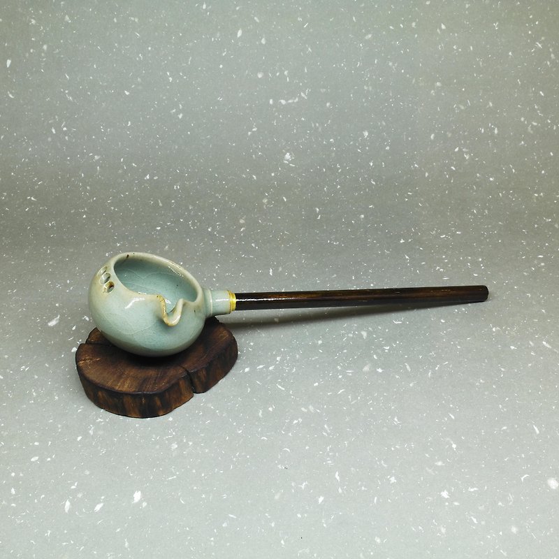 青瓷釉 茶勺、酒勺 【固定把手】手作陶艺 茶道具 - 茶具/茶杯 - 陶 