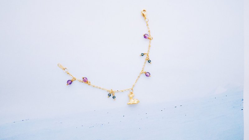 童乐-小鹿款--紫贵石水晶斑比手链 - 手链/手环 - 其他金属 紫色