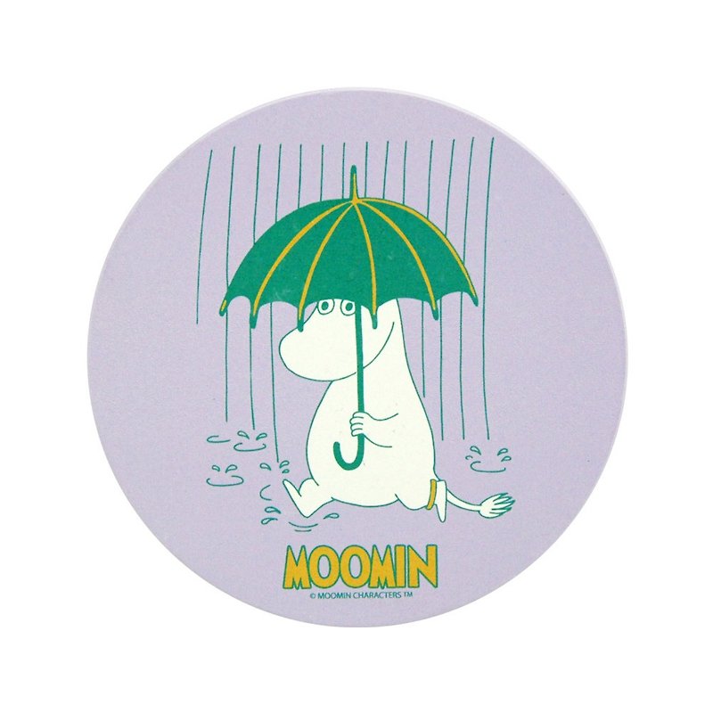Moomin噜噜米授权-吸水杯垫-【雨中散步】 (圆/方) - 杯垫 - 陶 绿色