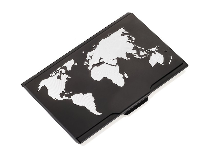 轻巧钻石切割地球图案名片夹 - 名片夹/名片盒 - 其他金属 黑色