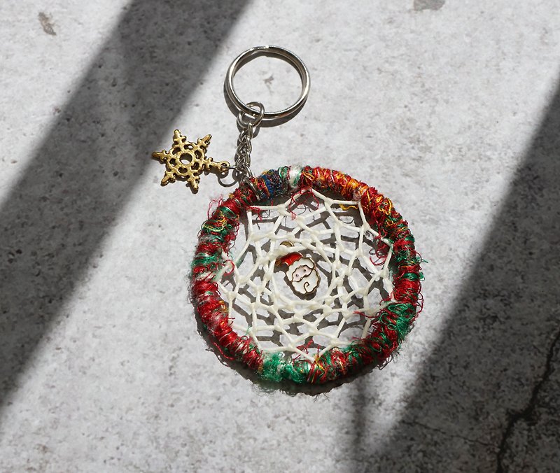 手工纱丽丝捕梦网钥匙圈 | Santa - 钥匙链/钥匙包 - 丝．绢 红色