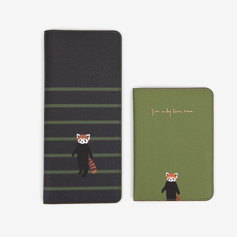 Dailylike 轻旅行皮革护照夹长夹-01红熊猫,E2D01905 - 护照夹/护照套 - 真皮 绿色