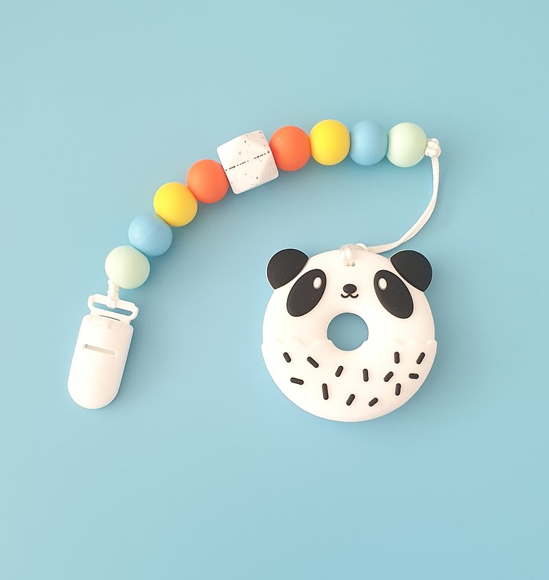 熊猫甜甜圈系列固齿器组 / 奶嘴链夹 - 其他 - 硅胶 