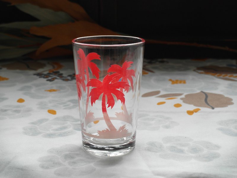 早期水杯-红椰子 (旧物/老件/玻璃/图花/装饰) - 杯子 - 玻璃 红色