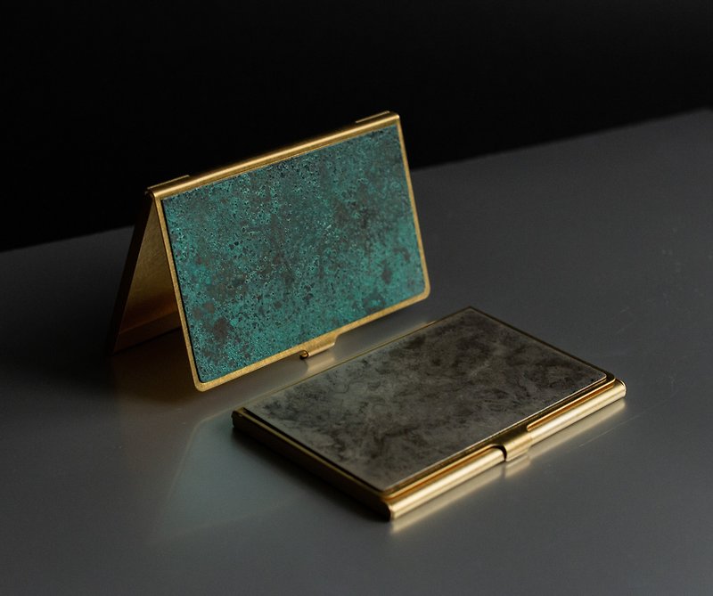 日本PICUS 斑纹黄铜名片盒 - 名片夹/名片盒 - 铜/黄铜 银色