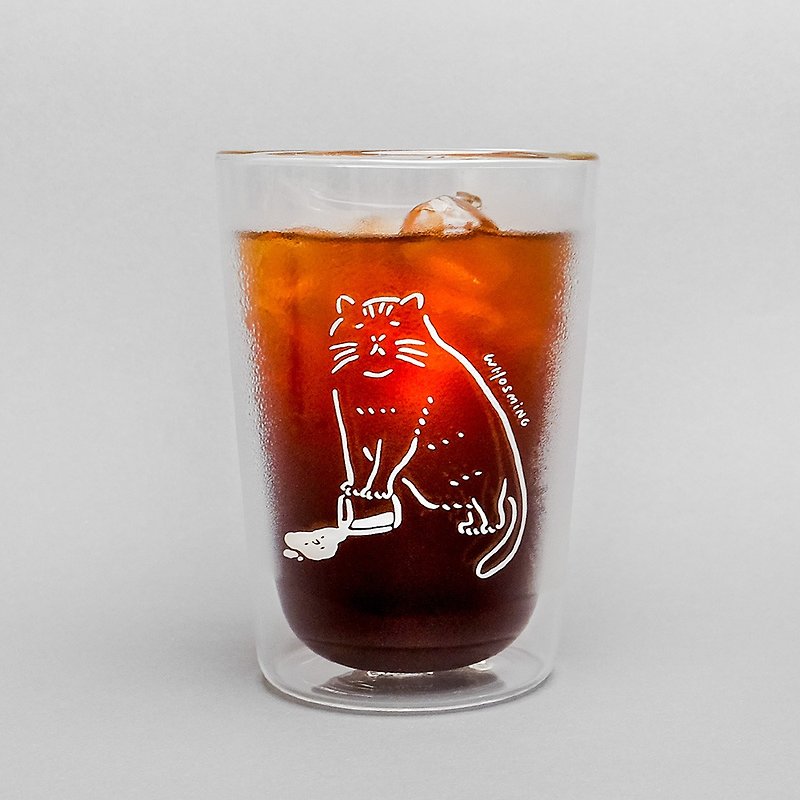WHOSMiNG × FUSHIMA 双层玻璃杯 - CAT - 杯子 - 玻璃 白色
