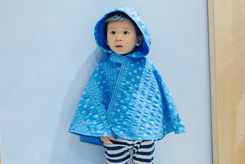 双面斗篷-北欧冰花 手作 无毒 外套  婴儿 童装 - 童装外套 - 棉．麻 蓝色