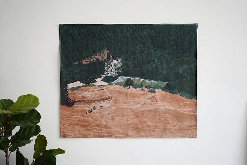 台湾山挂布 - 叹息湾 83x70 cm - 海报/装饰画/版画 - 棉．麻 绿色