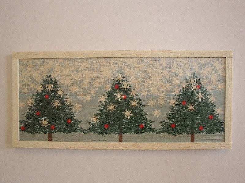 tree and snow - 墙贴/壁贴 - 木头 蓝色